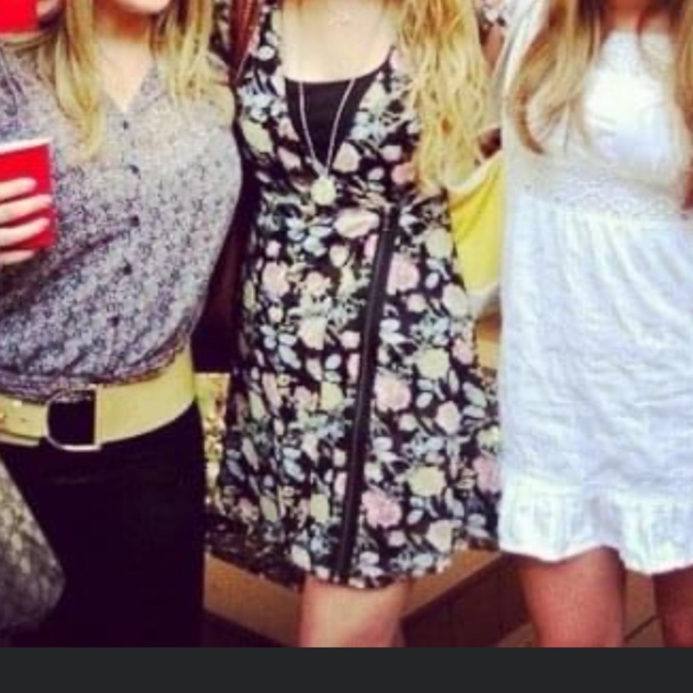Urban outfitters Floral and black adorable dress with zipper detail